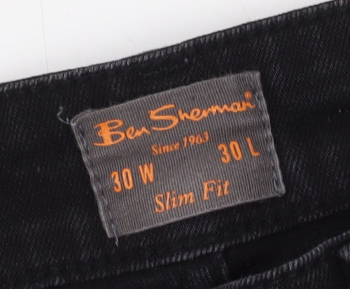 Ben Sherman Men's Black Slim Fit Jeans, Size 30