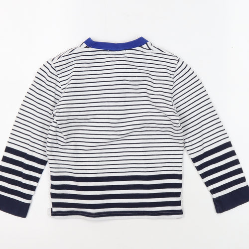 Junior J Boys' White Striped T-Shirt, 4-5 Years, Long Sleeve