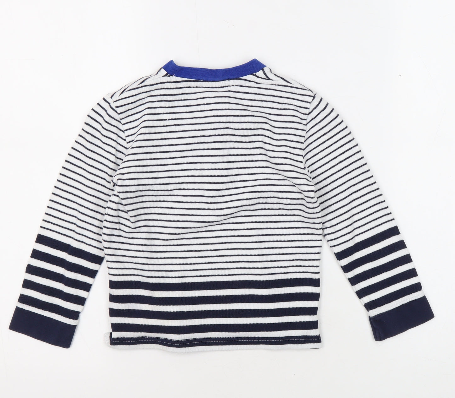Junior J Boys' White Striped T-Shirt, 4-5 Years, Long Sleeve