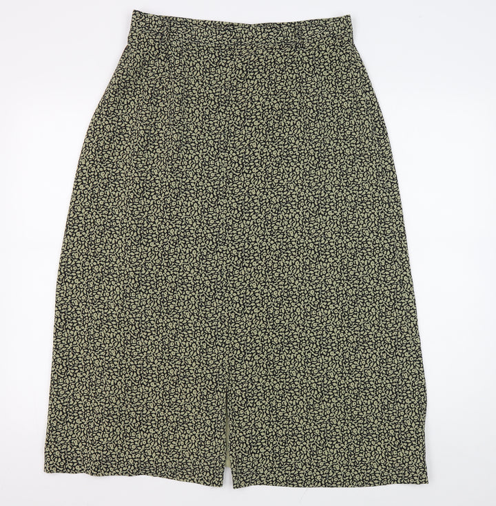 Viyella Women's Green Midi Pleated Skirt, Size 14