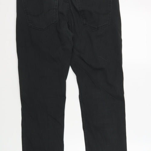 Jack & Jones Men's Black Straight Trousers, Size 34