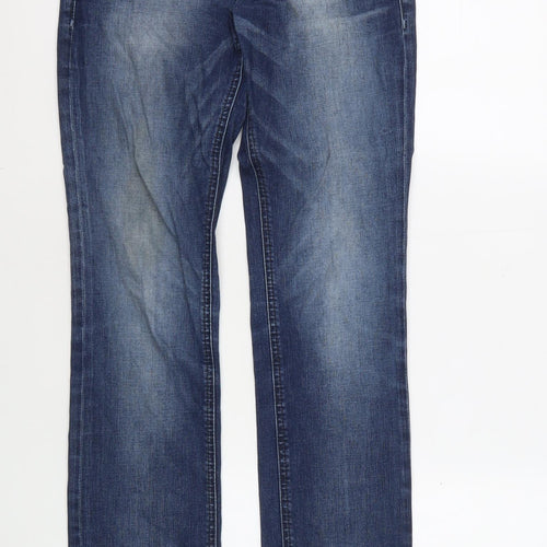 Guess Mens Blue Straight Jeans, Size 26, Regular Fit
