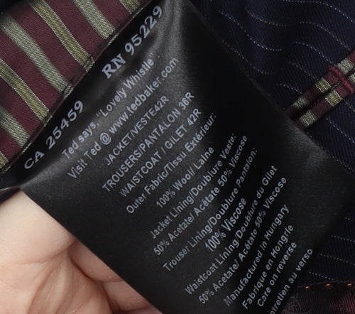 Ted Baker Men's Blue Striped Wool Suit Jacket 42R