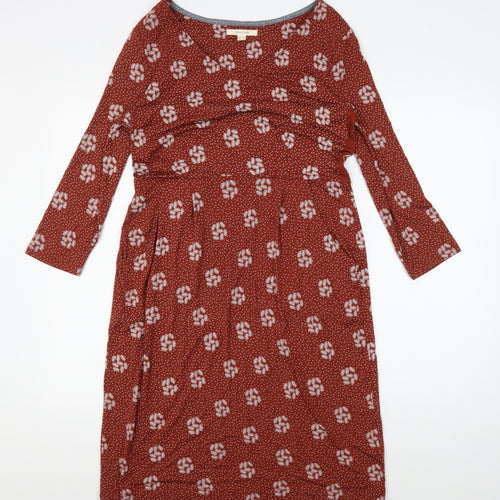 White Stuff Red Floral Sheath Dress Size 12