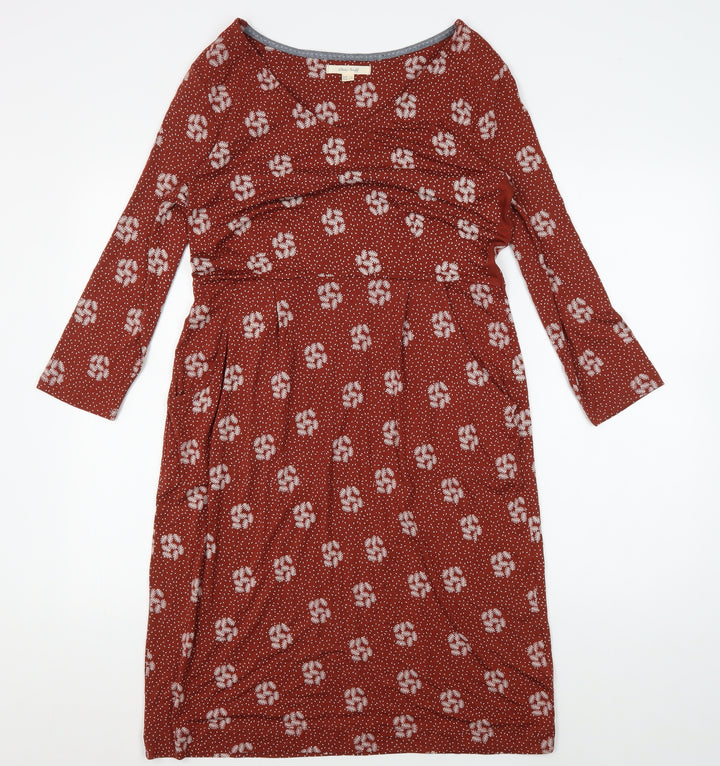White Stuff Red Floral Sheath Dress Size 12