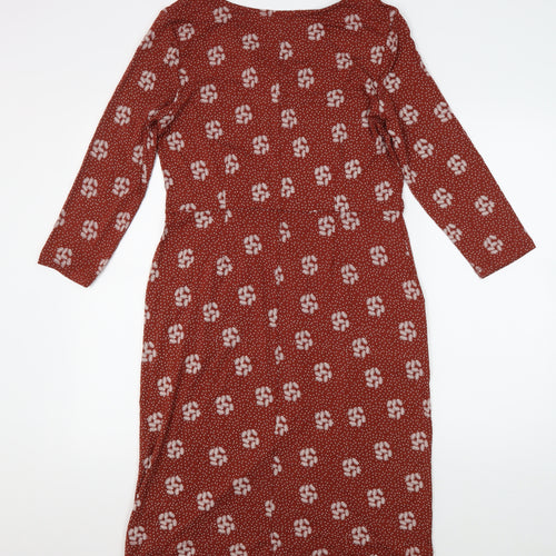 White Stuff Red Floral Sheath Dress Size 12