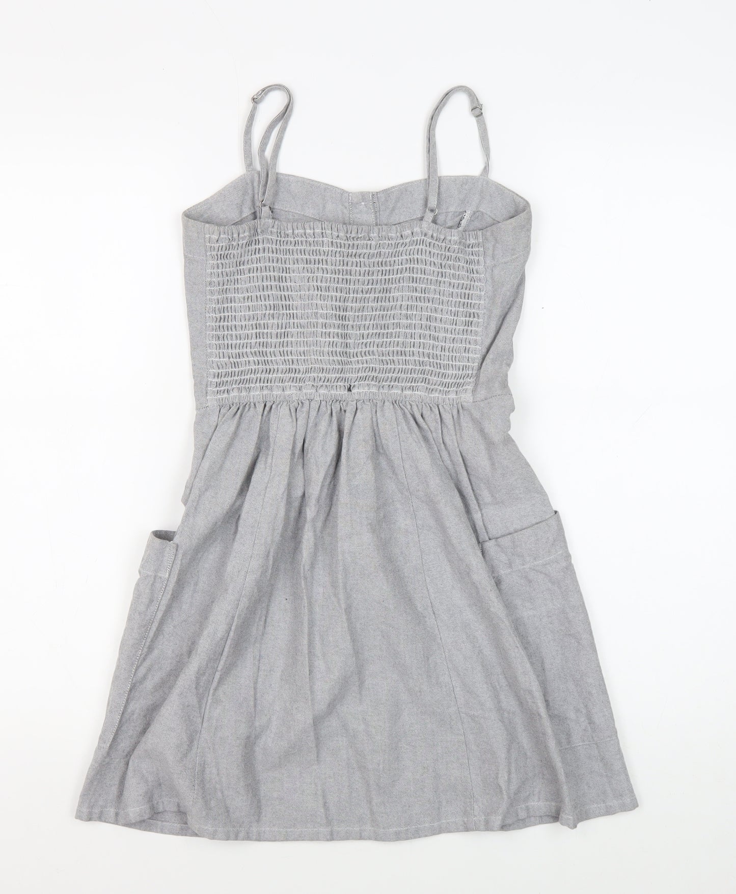 Abercrombie & Fitch Grey Pinafore Dress, S, Women's Casual Style