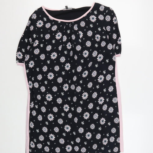 Laura Ashley Women's Black Floral Short Sleeve T-Shirt