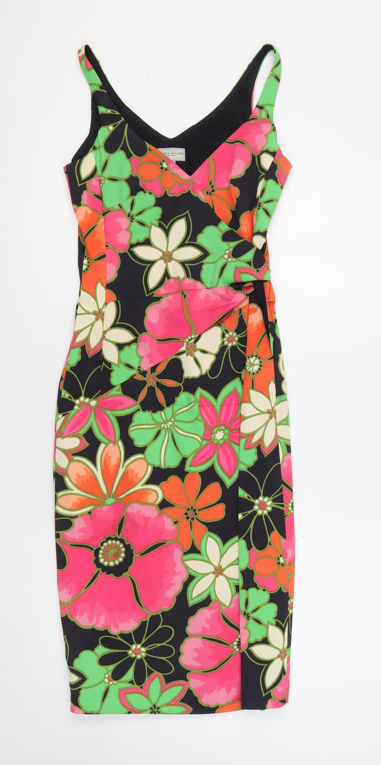 Karen Millen Women's Multicoloured Floral Dress Size 10