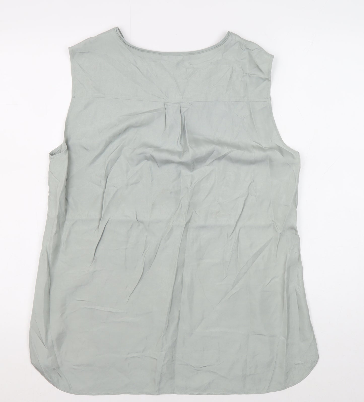 Jigsaw Women's Grey V-Neck Sleeveless Top Size 14