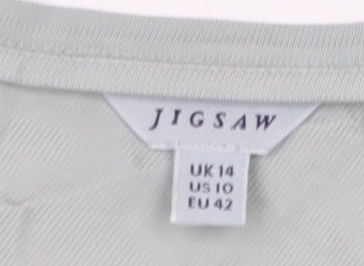 Jigsaw Women's Grey V-Neck Sleeveless Top Size 14