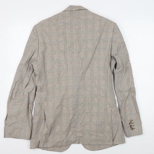 Jaeger Men's Beige Blazer Jacket Size 36R Check
