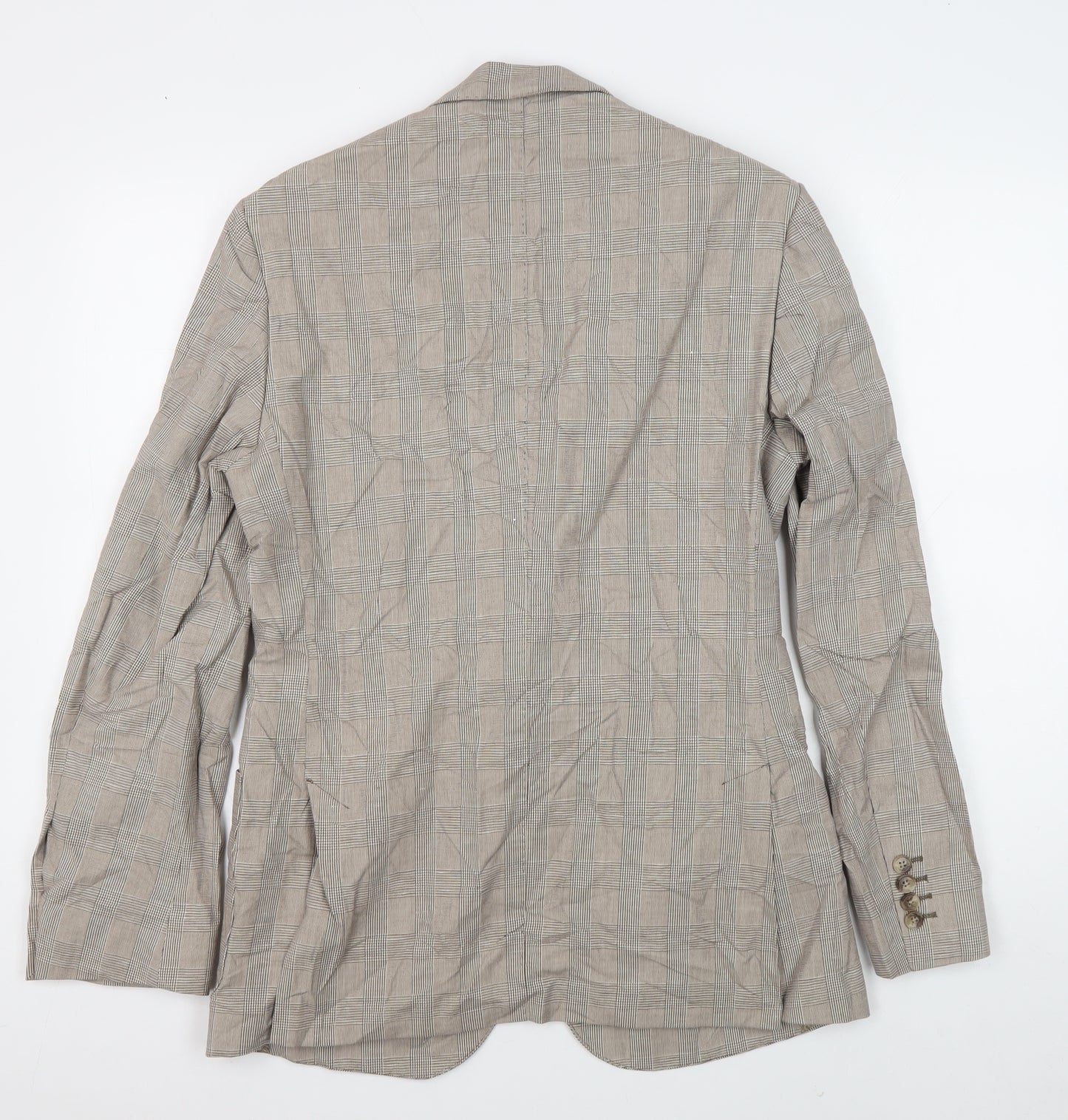 Jaeger Men's Beige Blazer Jacket Size 36R Check