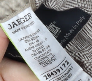 Jaeger Men's Beige Blazer Jacket Size 36R Check