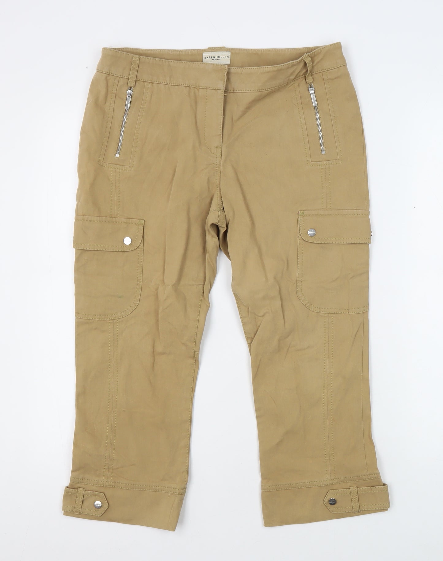 Karen Millen Women's Beige Cargo Trousers Size 10