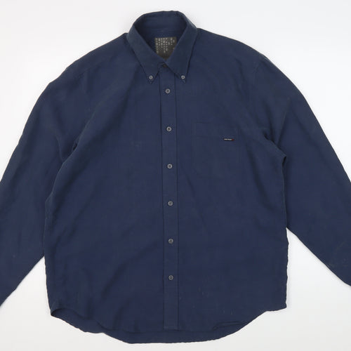 Firetrap Men's Blue Long Sleeve Button-Up Shirt M