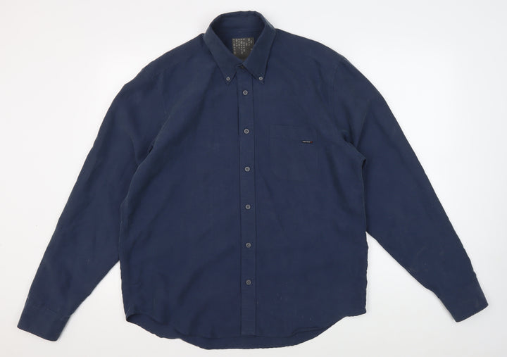 Firetrap Men's Blue Long Sleeve Button-Up Shirt M