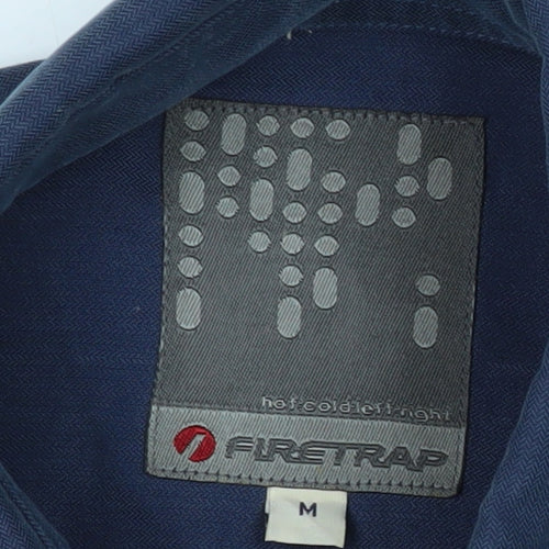 Firetrap Men's Blue Long Sleeve Button-Up Shirt M