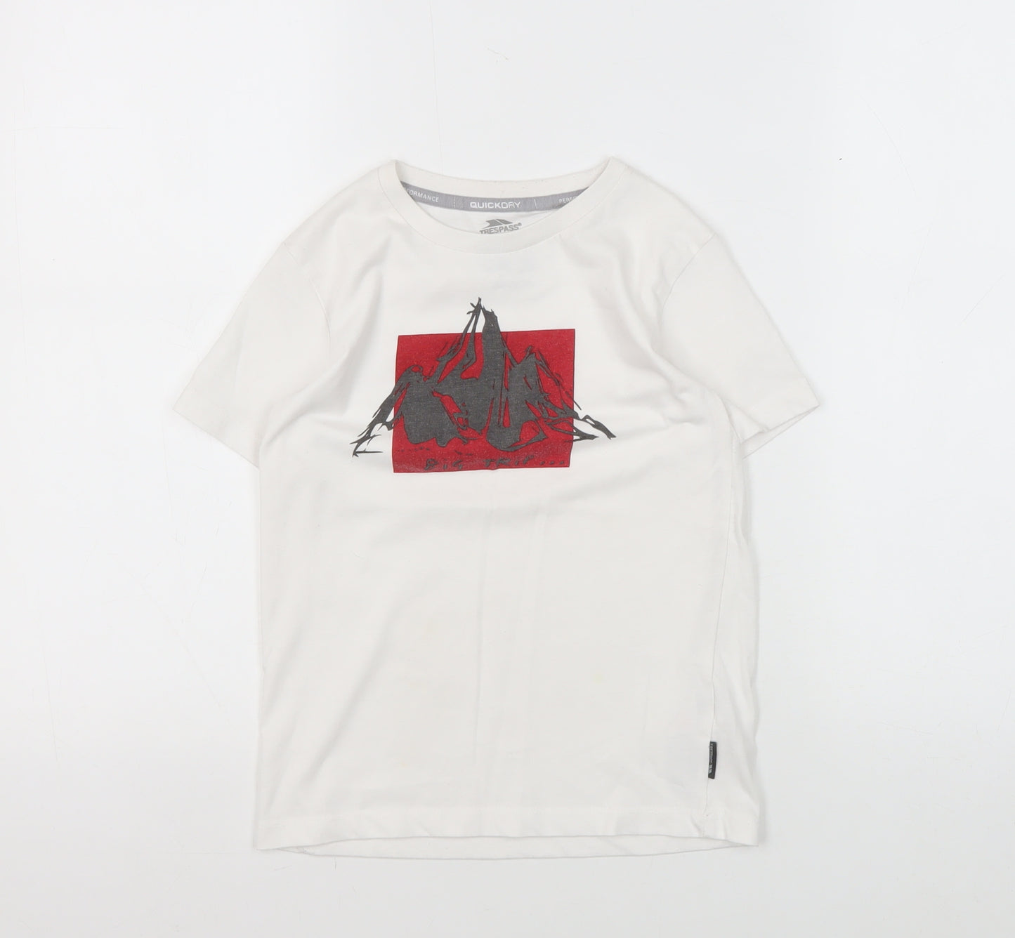 Trespass Boys White Graphic Print Quick Dry T-Shirt, Size 7-8 Years