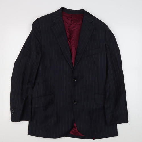 Austin Reed Men's Blue Striped Wool Blazer - 42R
