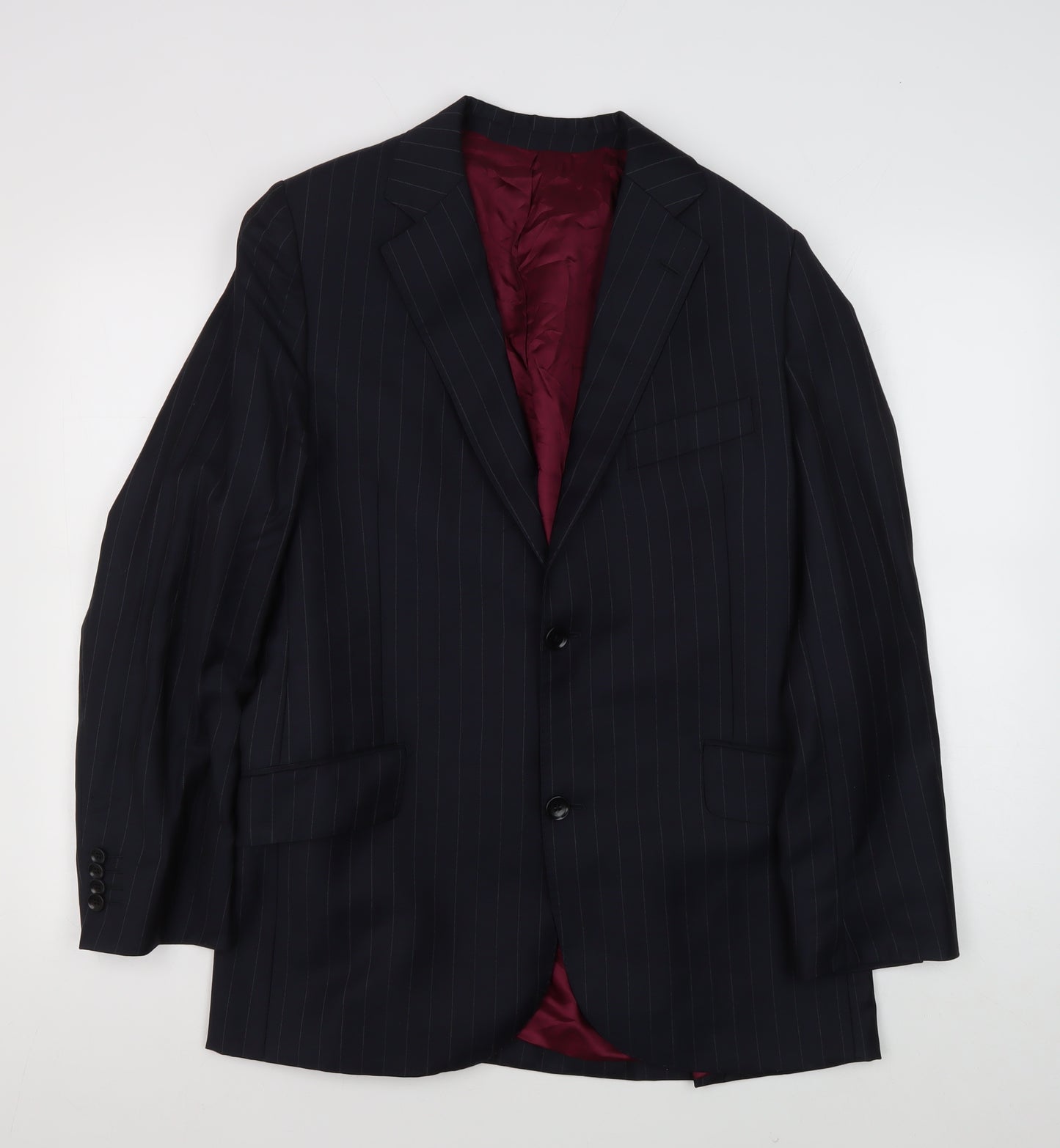 Austin Reed Men's Blue Striped Wool Blazer - 42R