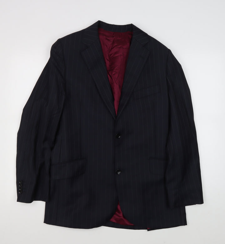 Austin Reed Men's Blue Striped Wool Blazer - 42R