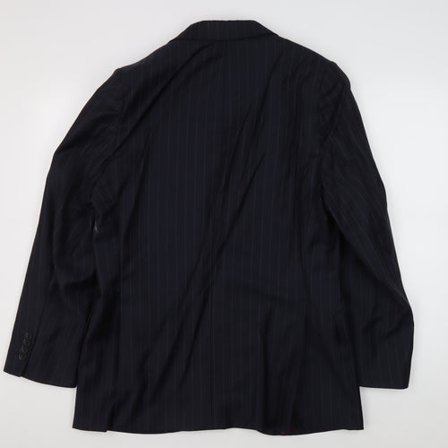 Austin Reed Men's Blue Striped Wool Blazer - 42R