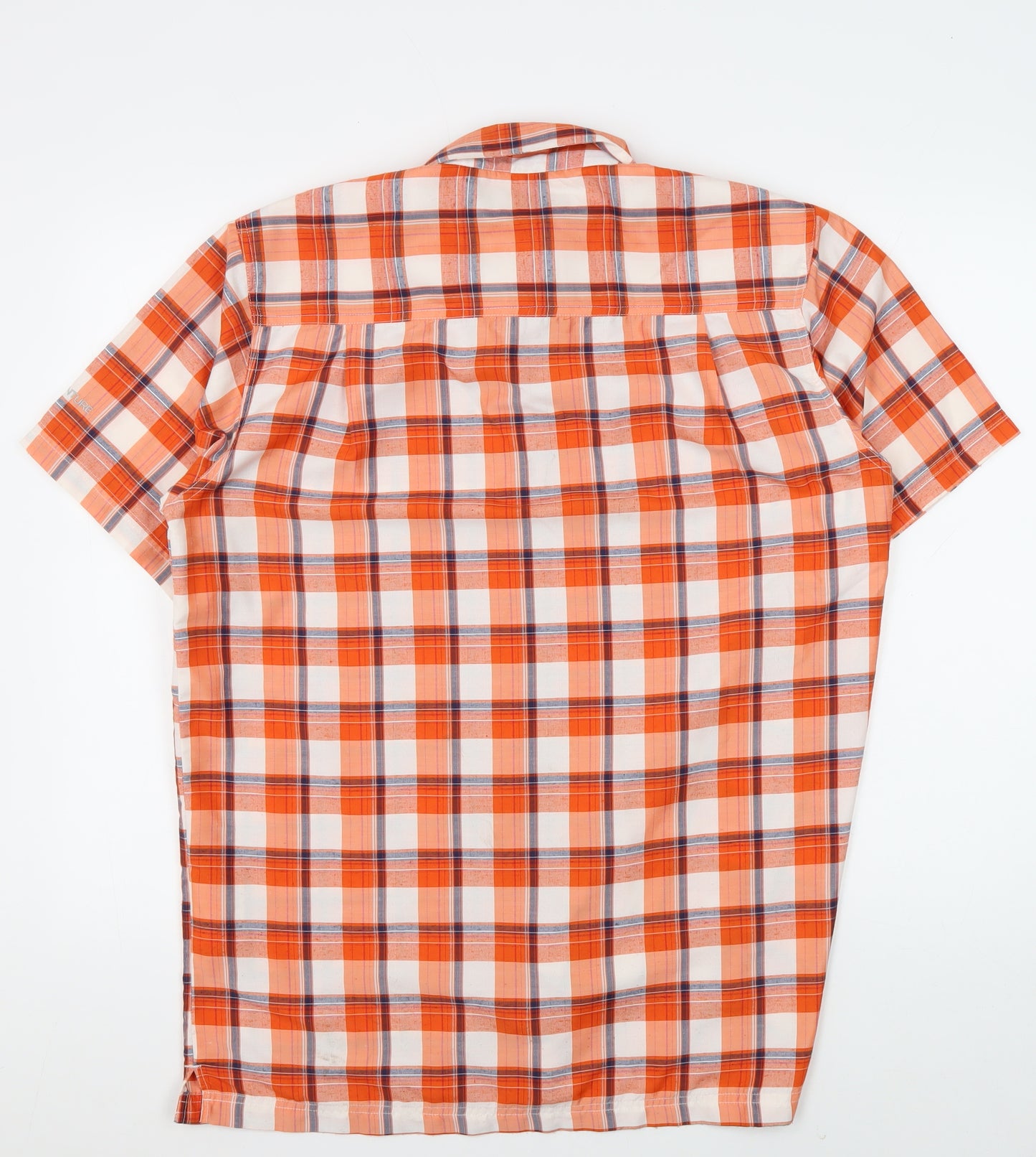 Regatta Men's Orange Plaid Button-Up Short Sleeve Shirt L