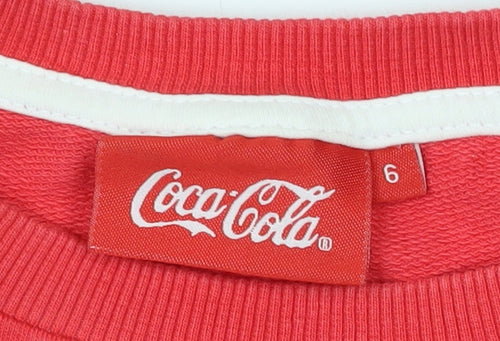 Coca-Cola Unisex Red Graphic Cotton Sweatshirt Size 6