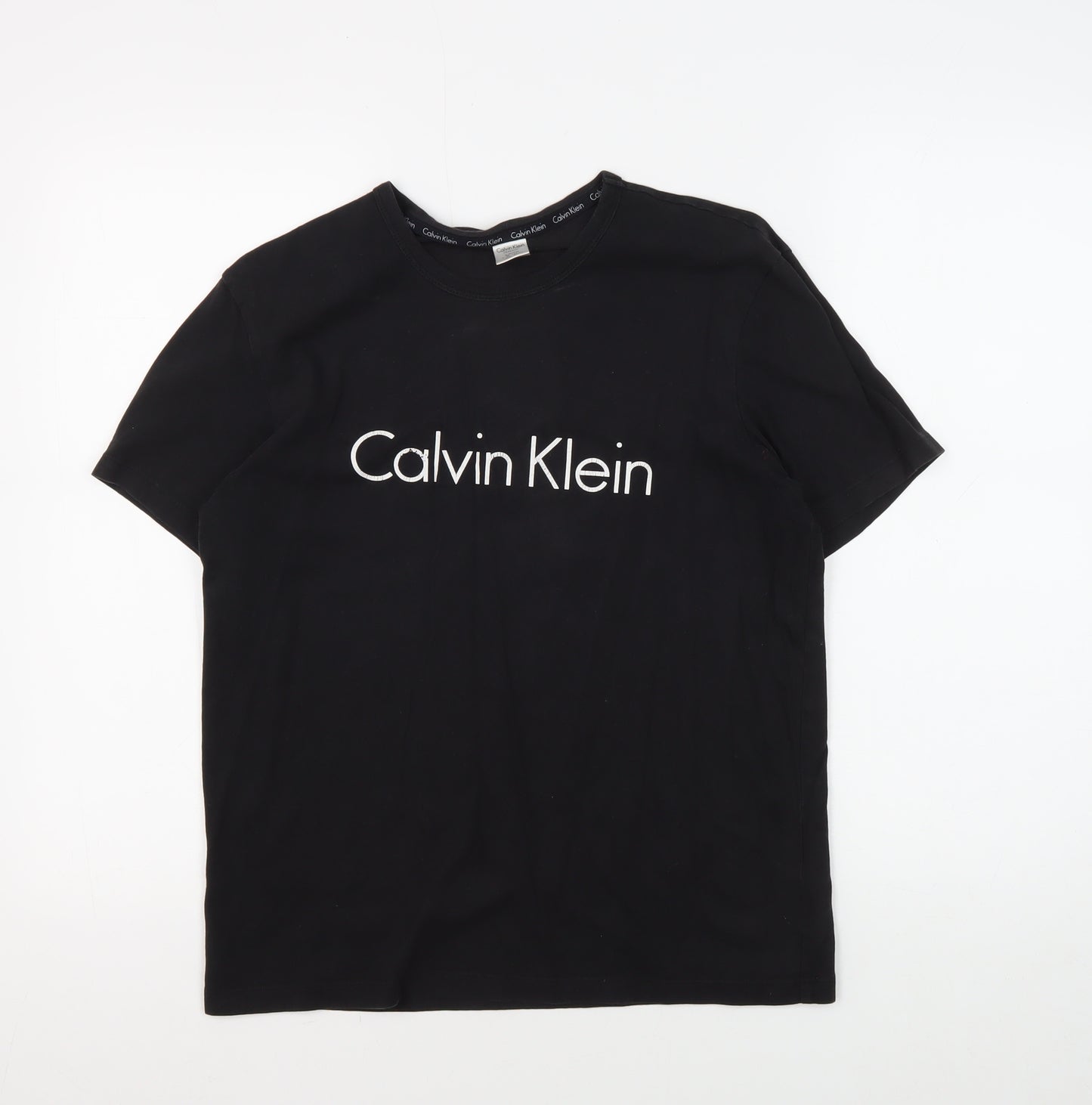 Calvin Klein Men's Black S Crew Neck Logo T-Shirt
