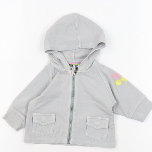 DKNY Unisex Baby Grey Hooded Jacket 0-3 Months