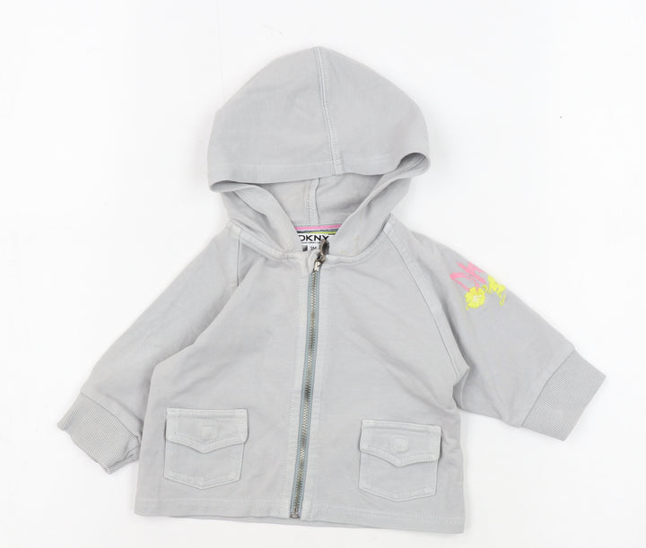 DKNY Unisex Baby Grey Hooded Jacket 0-3 Months