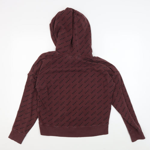 DKNY Women's Brown Logo Pullover Hoodie XS
