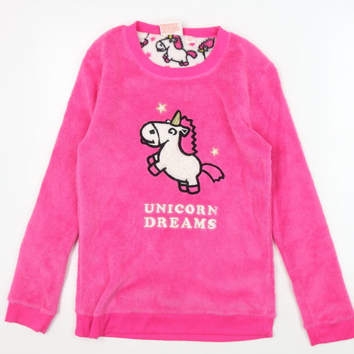 Despicable Me Pink Fleece Unicorn Pyjama Top - Size 6 Teens