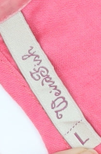 Weird Fish Women's Pink Linen Sleeveless Dress L