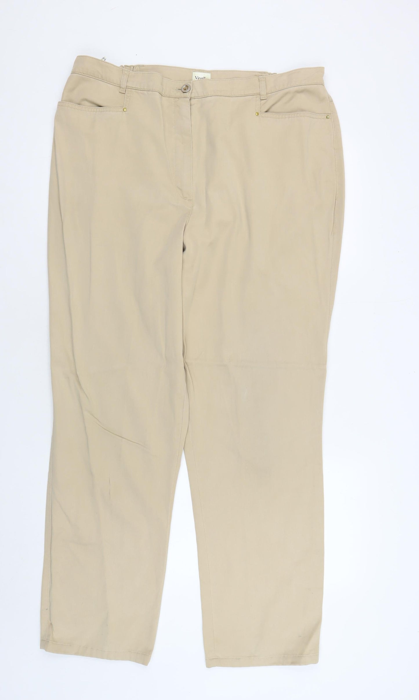 Viyella Women's Beige Chino Trousers Size 18