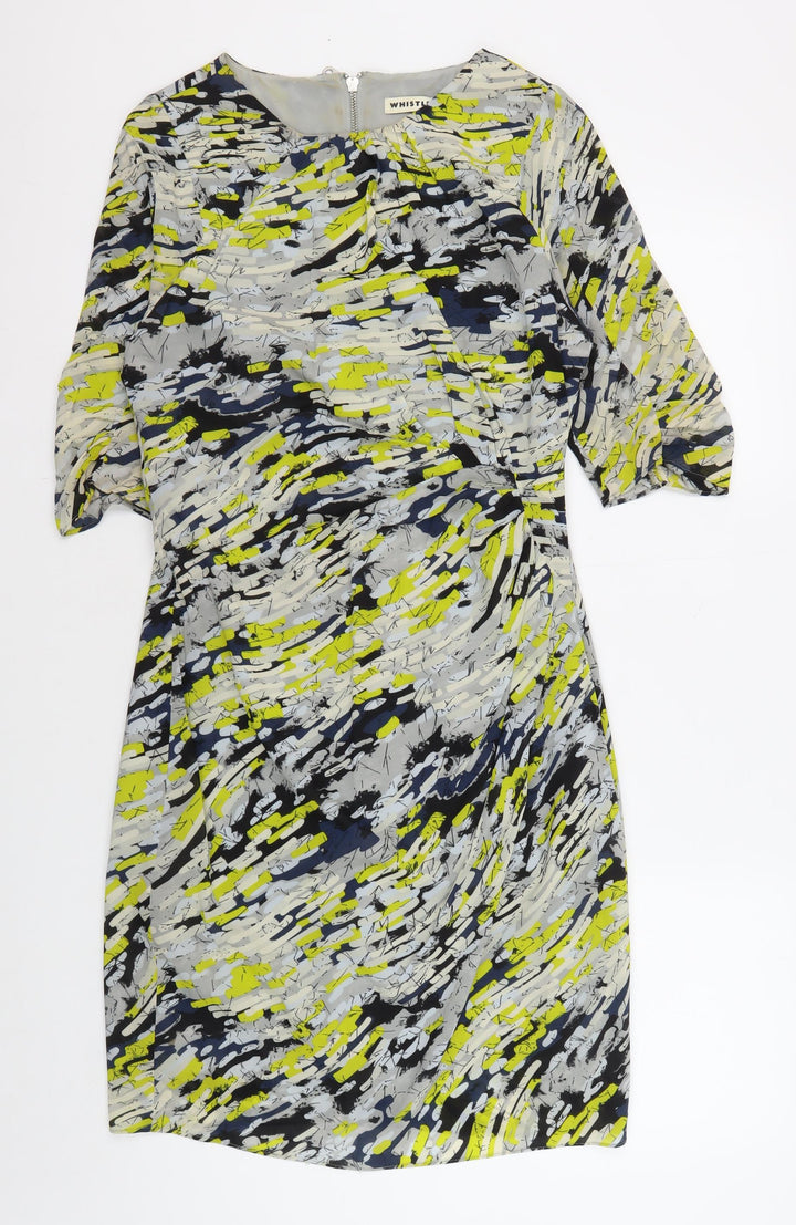 Whistles Women's Multicoloured Abstract Dress Size 12