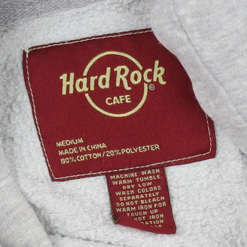 Hard Rock Cafe Grey Unisex Hoodie Medium Pullover