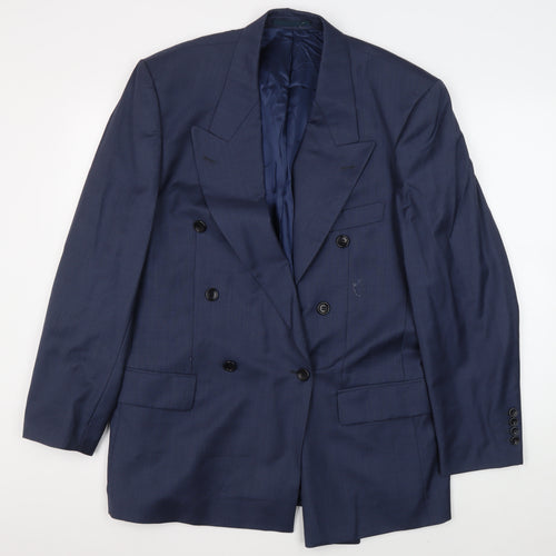Hugo Boss Men's Blue Double-Breasted Suit Jacket 40