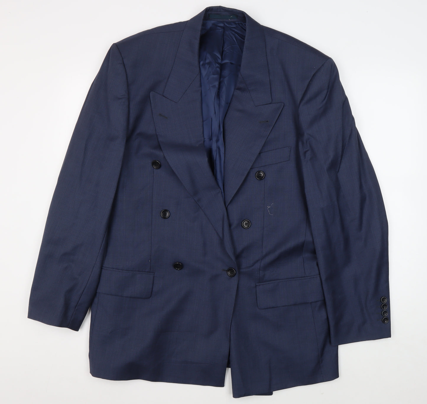 Hugo Boss Men's Blue Double-Breasted Suit Jacket 40