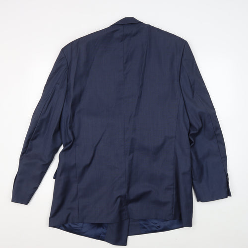 Hugo Boss Men's Blue Double-Breasted Suit Jacket 40