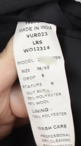 Van Heusen Men's Black Blazer, 36 Regular, Formal