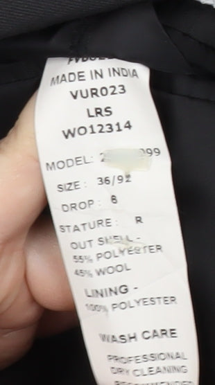 Van Heusen Men's Black Blazer, 36 Regular, Formal