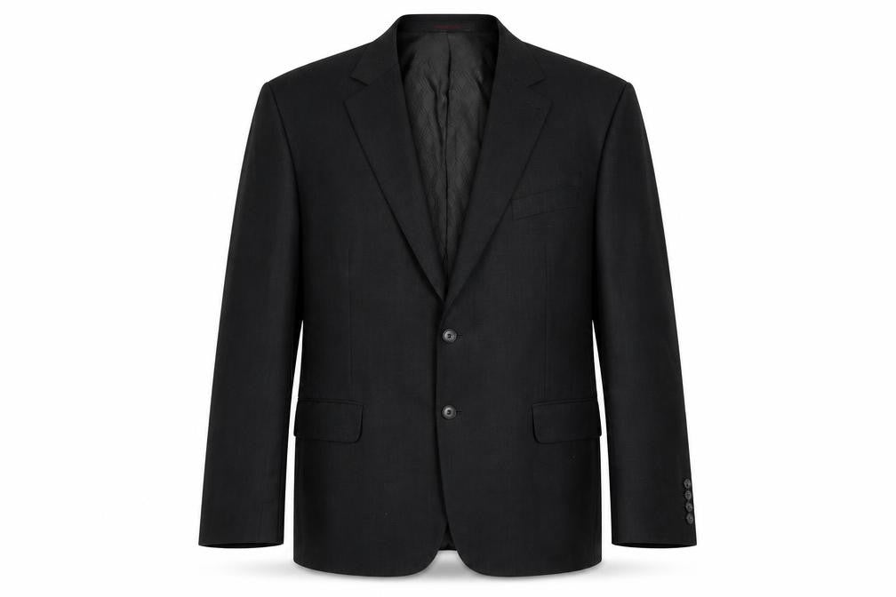 Front view of Jeff Banks Men's Black Blazer, 44 Long, Travel Jacket