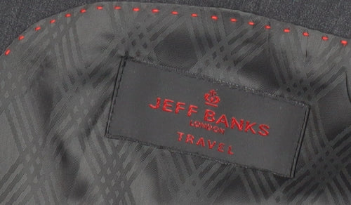 Jeff Banks Men's Black Blazer, 44 Long, Travel Jacket
