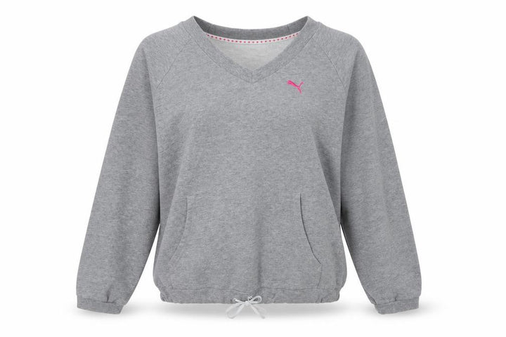 Front view of Puma Women's Grey Pullover Sweatshirt, size 10