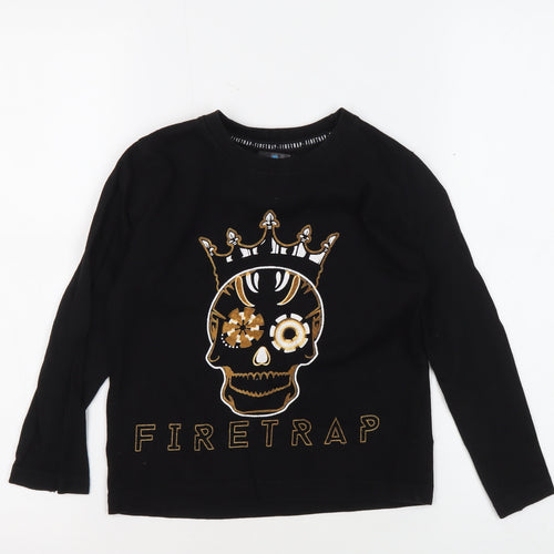 Firetrap Girls Black Graphic Skull T-Shirt 5-6 Years