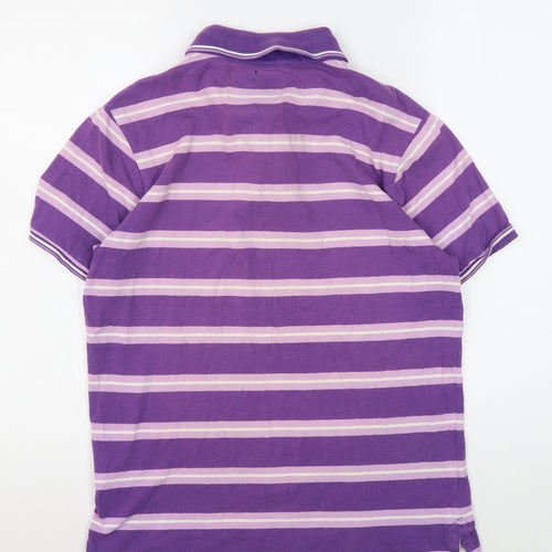 SoulCal Men's Purple Striped Polo, M, Casual Summer Top