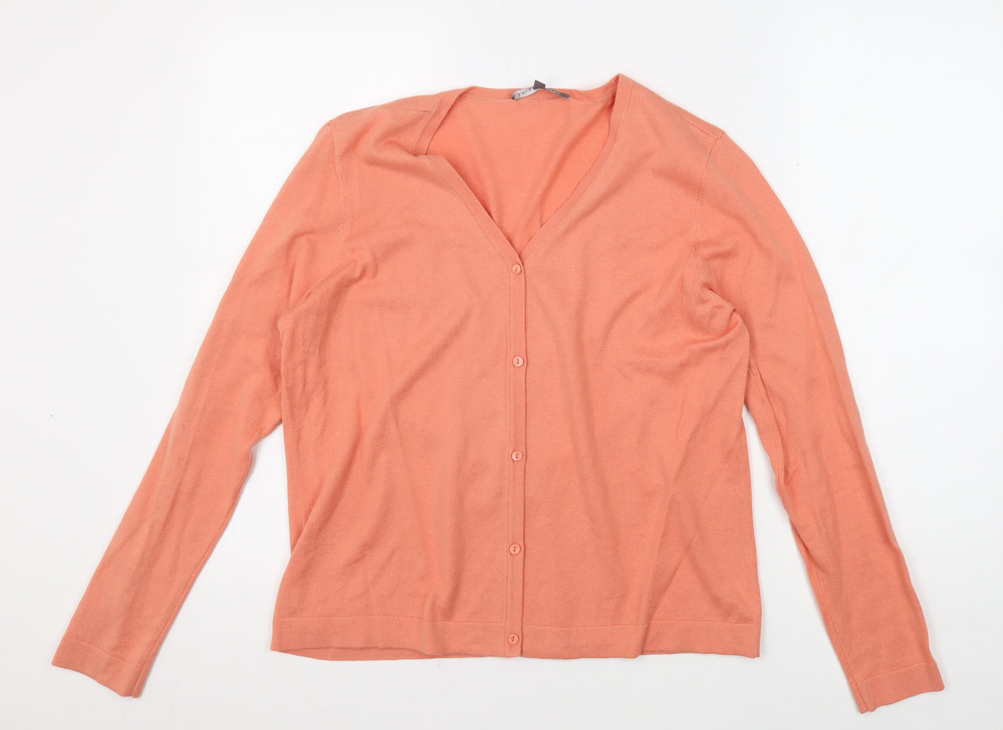 Laura Ashley Women's Orange Cardigan UK 14 V-Neck
