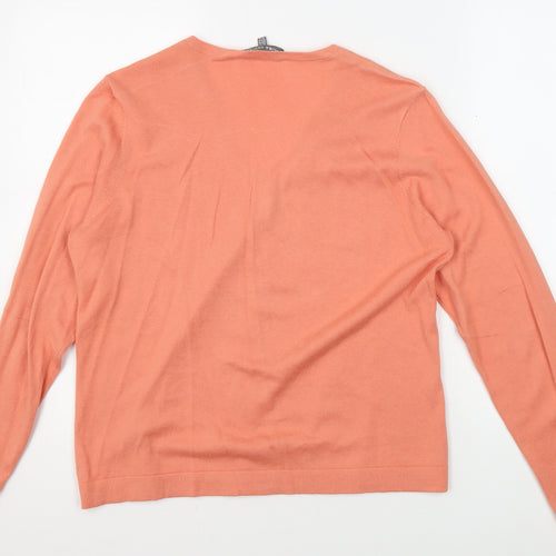 Laura Ashley Women's Orange Cardigan UK 14 V-Neck